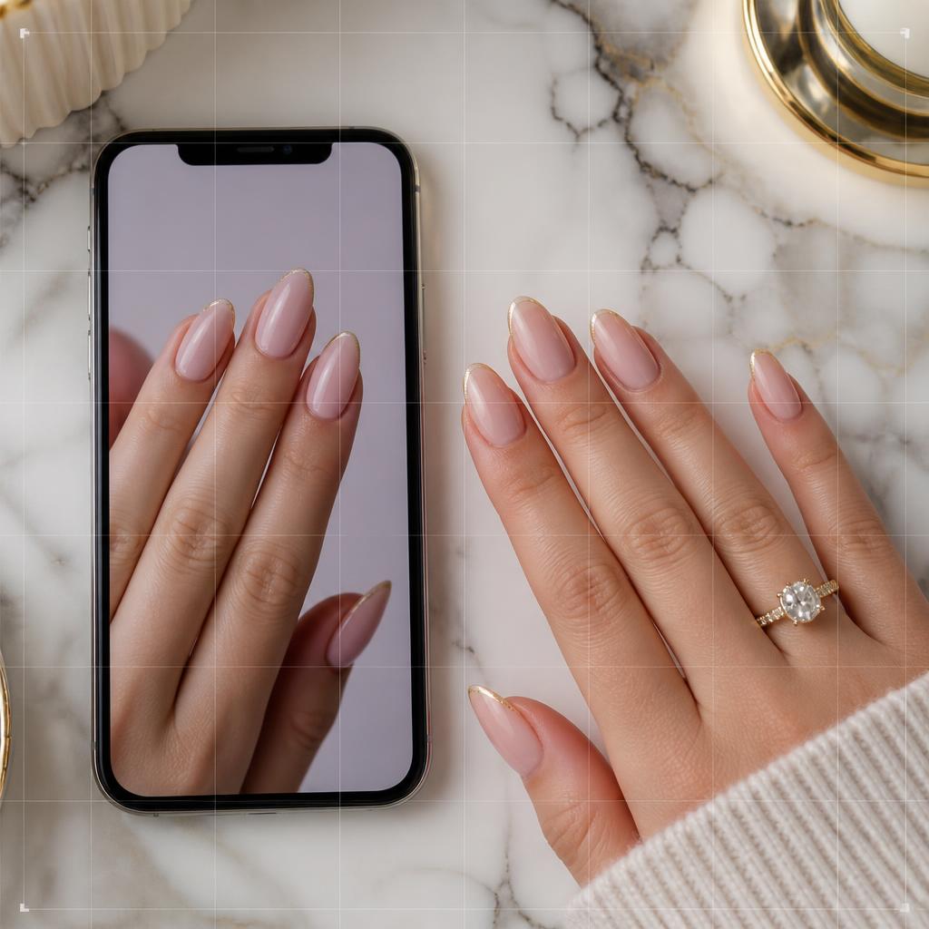 Modern Micro French — AI generated French manicure